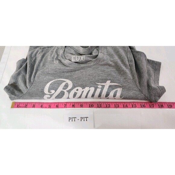 MODERNLUX MEDIUM WOMENS GRAY SHIRT BONITA GRAPHIC CUTE CHARMING CASUAL PRETTY - Picture 8 of 9